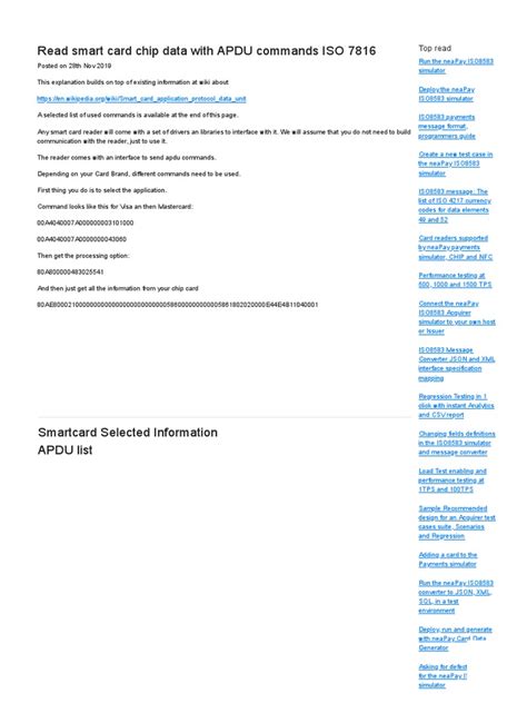 smart card apdu commands list|iso iec 7816 command message.